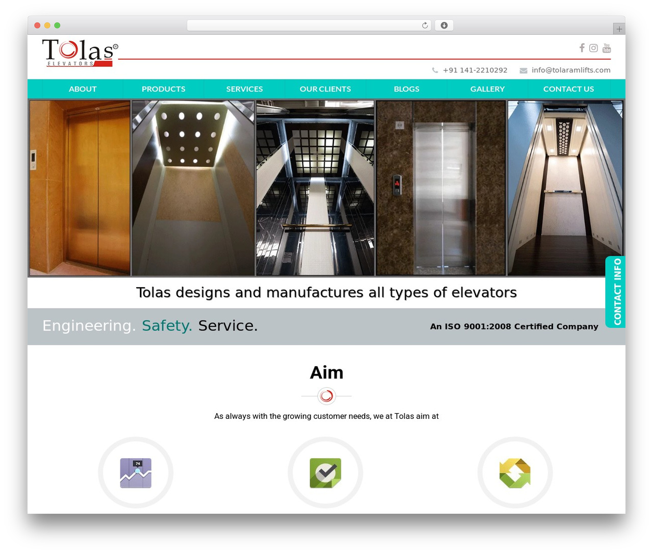 Tolas-Elevators theme WordPress - tolaramlifts.com
