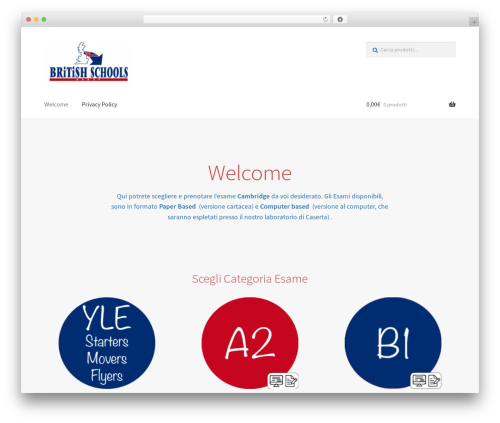 WordPress theme Storefront - britishschoolsrl.com