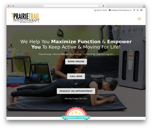 Divi WordPress theme - prairietrailphysio.ca