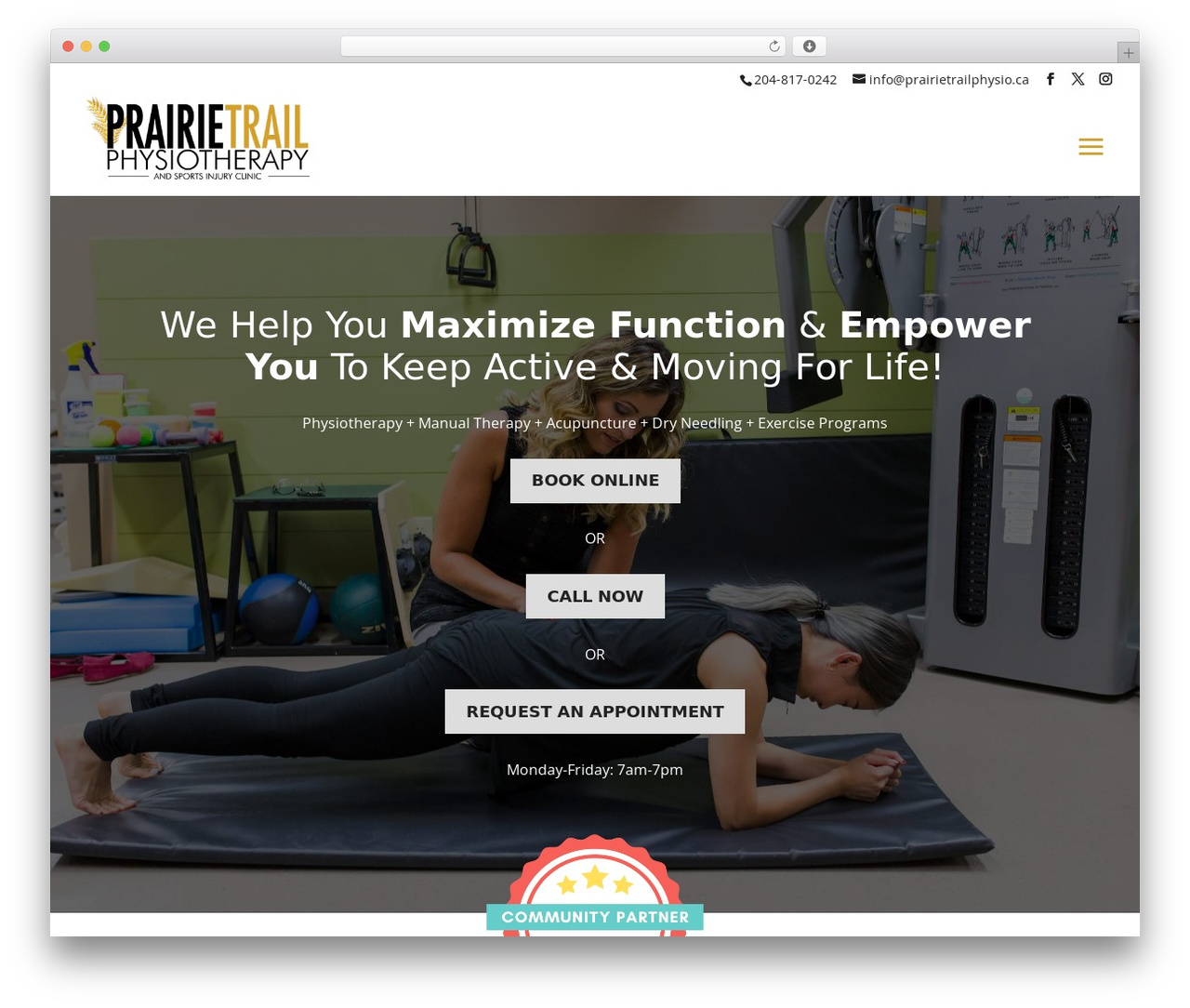 Divi WordPress theme - prairietrailphysio.ca
