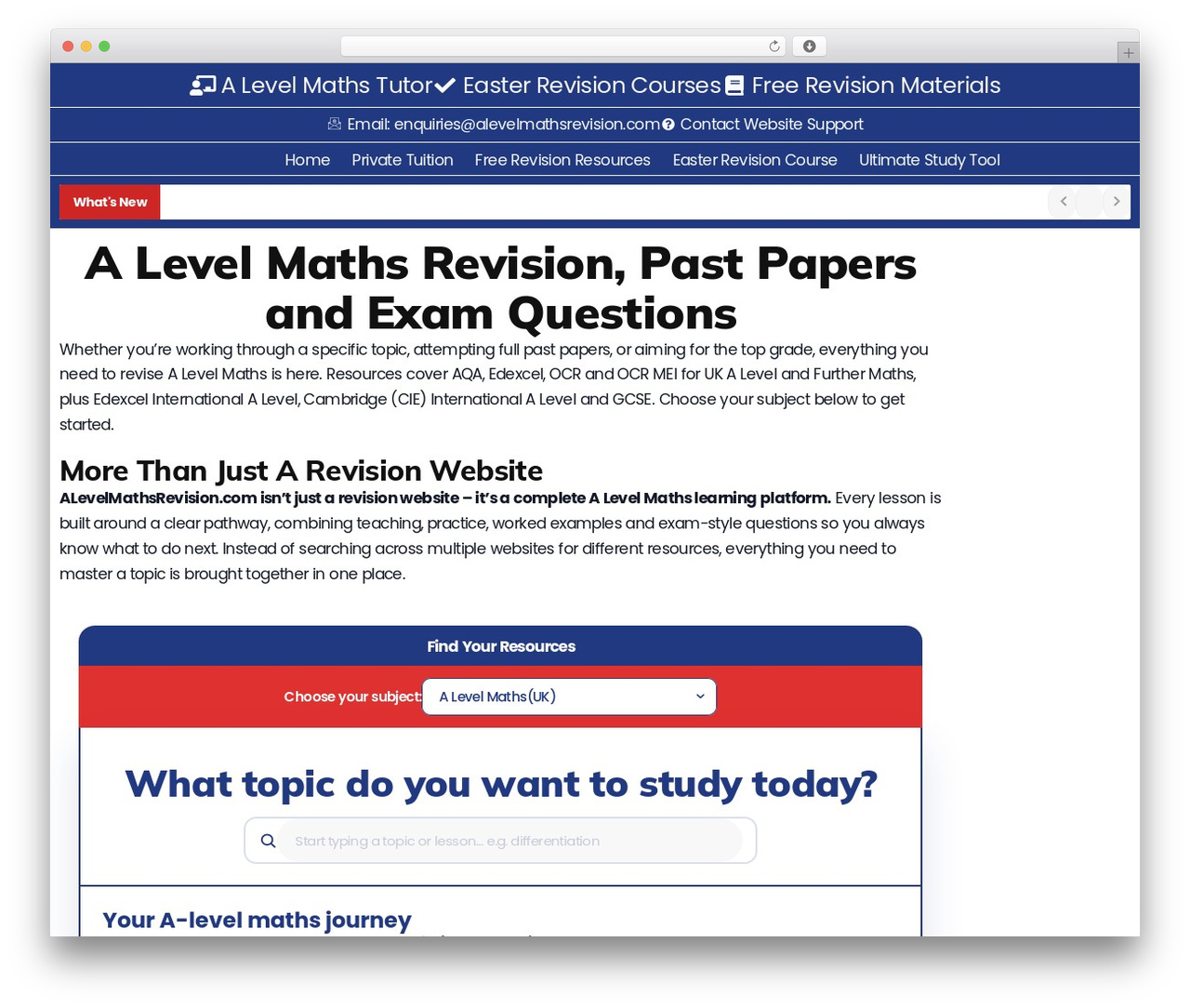 Hello Elementor WordPress theme design - alevelmathsrevision.com