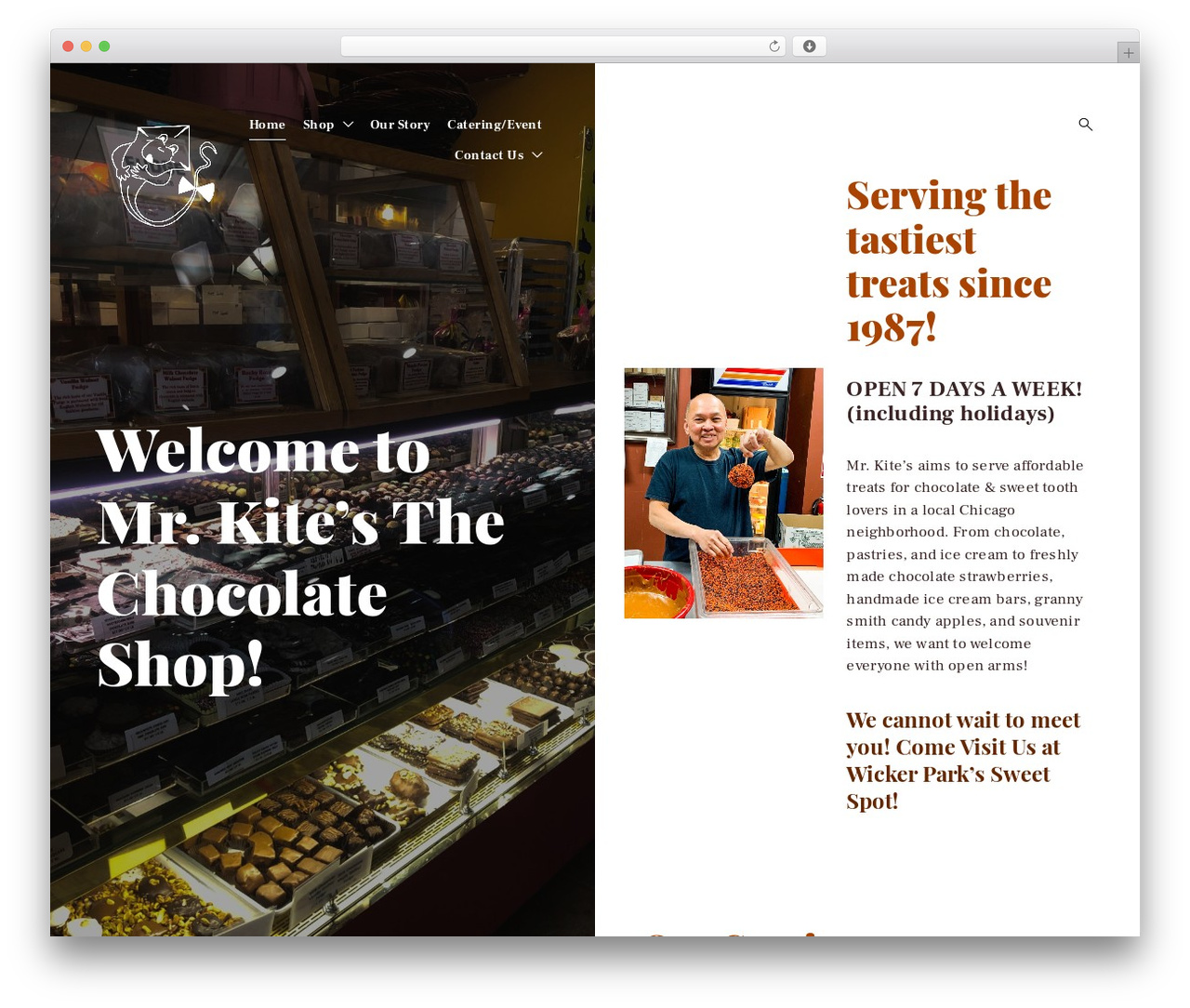 Aperitive WordPress ecommerce theme - mrkiteschocolate.com