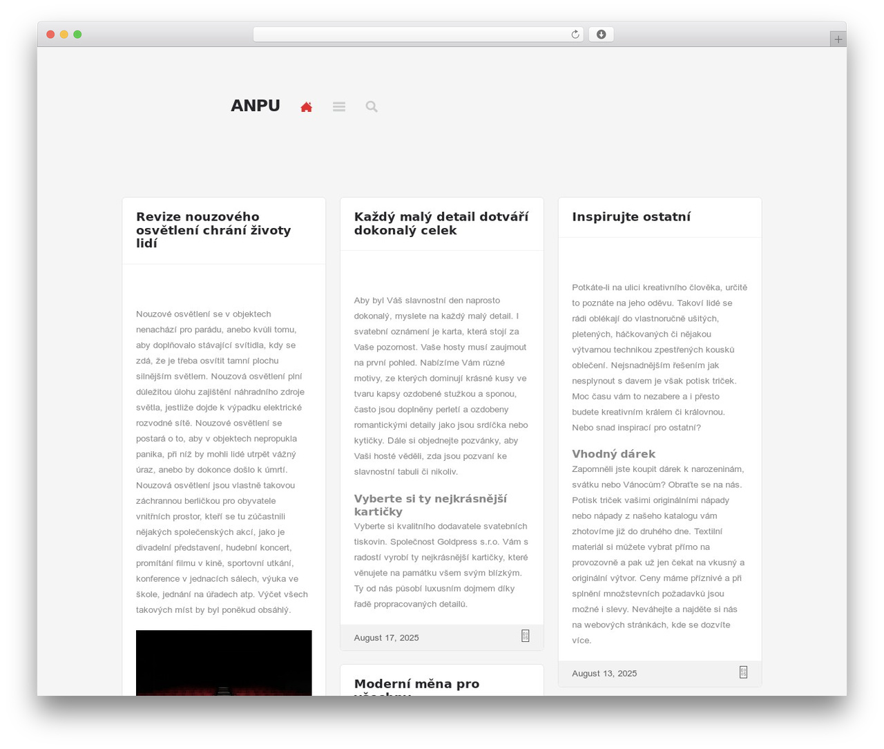 Crates WordPress theme - anpu.cz