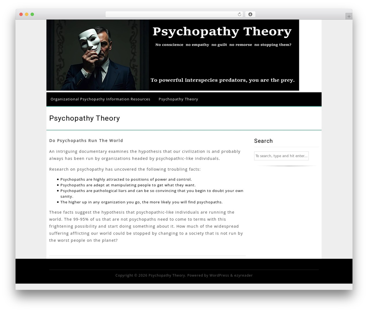EzyReader WordPress page theme - psychopathytheory.com EzyReader WordPress page theme - psychopathytheory.com