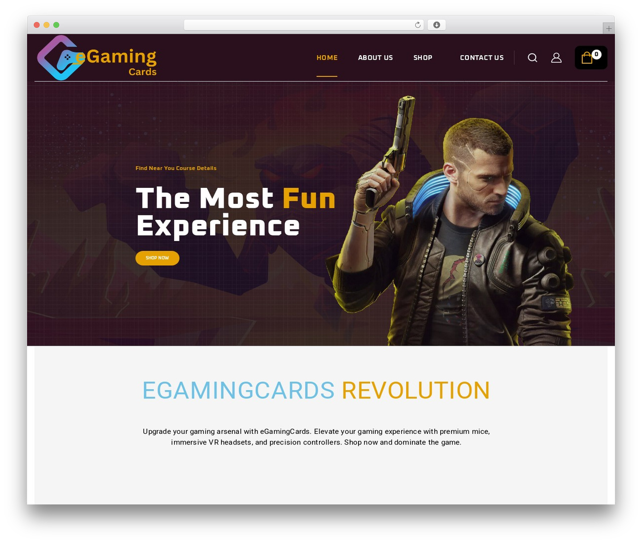 Refree WordPress gaming theme - egamingcards.com