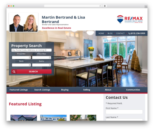 IXACT Framework WordPress theme - bertrandrealestate.com