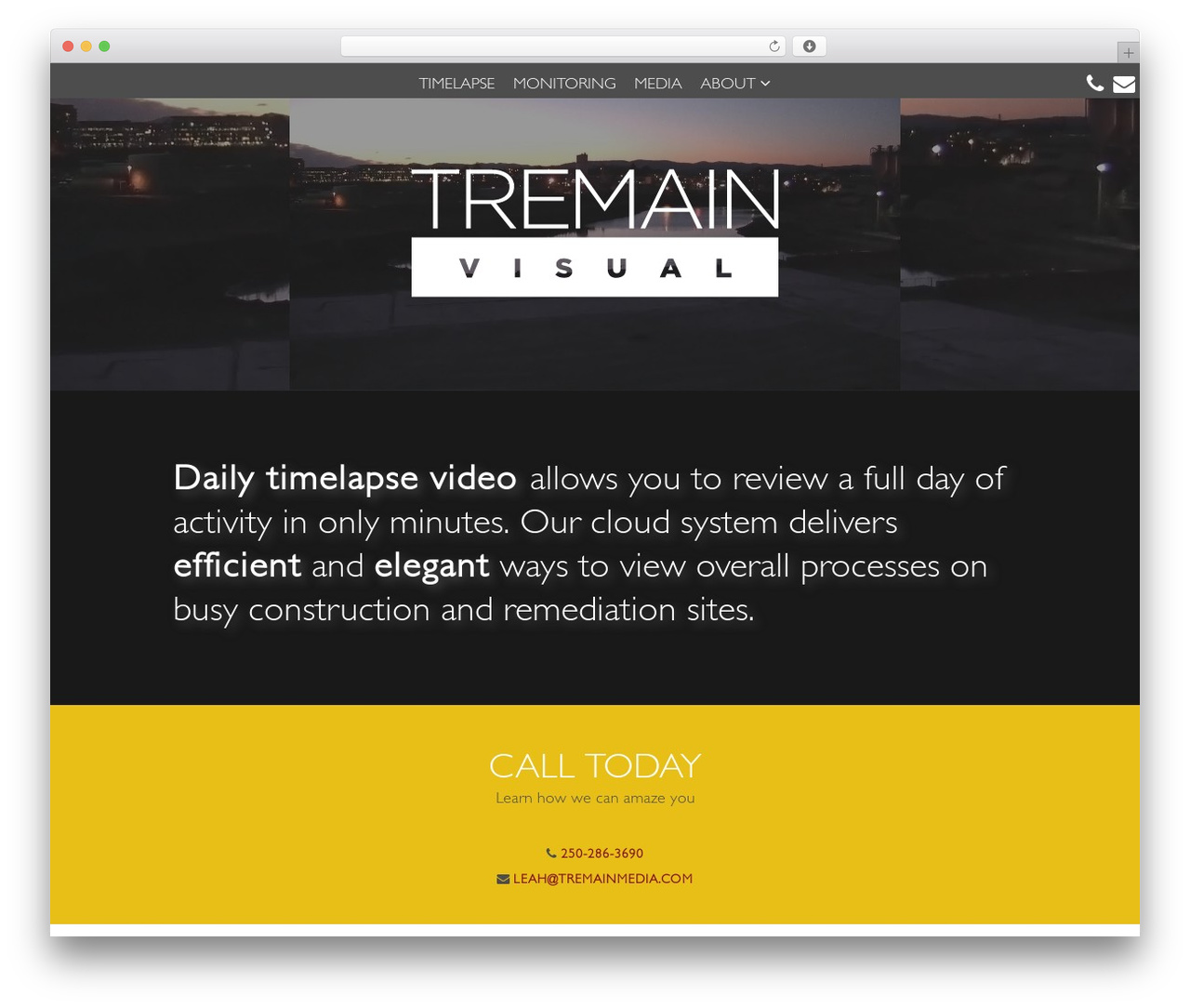 Timelapse Website WordPress theme - tremainvisual.com