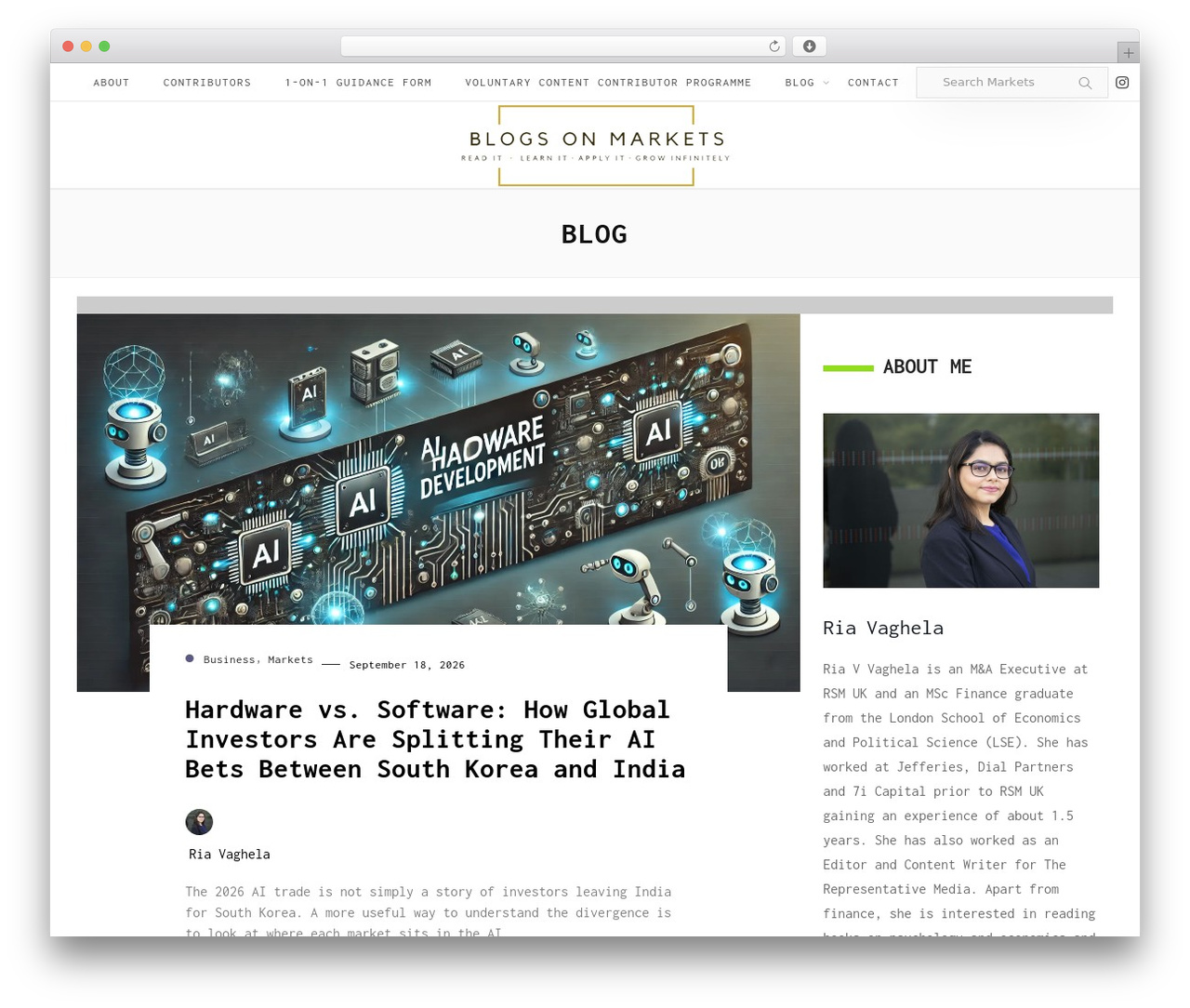 WordPress theme Deep Light - blogsonmarkets.in
