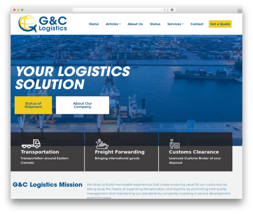 WP Bootstrap 4 WordPress theme - gclogistics.ca