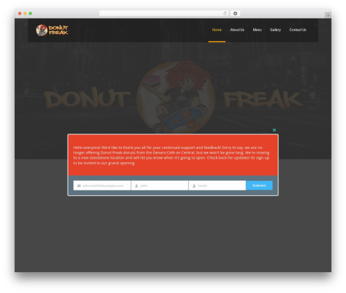 WP theme SKT Restaurant Pro - donutfreak.com