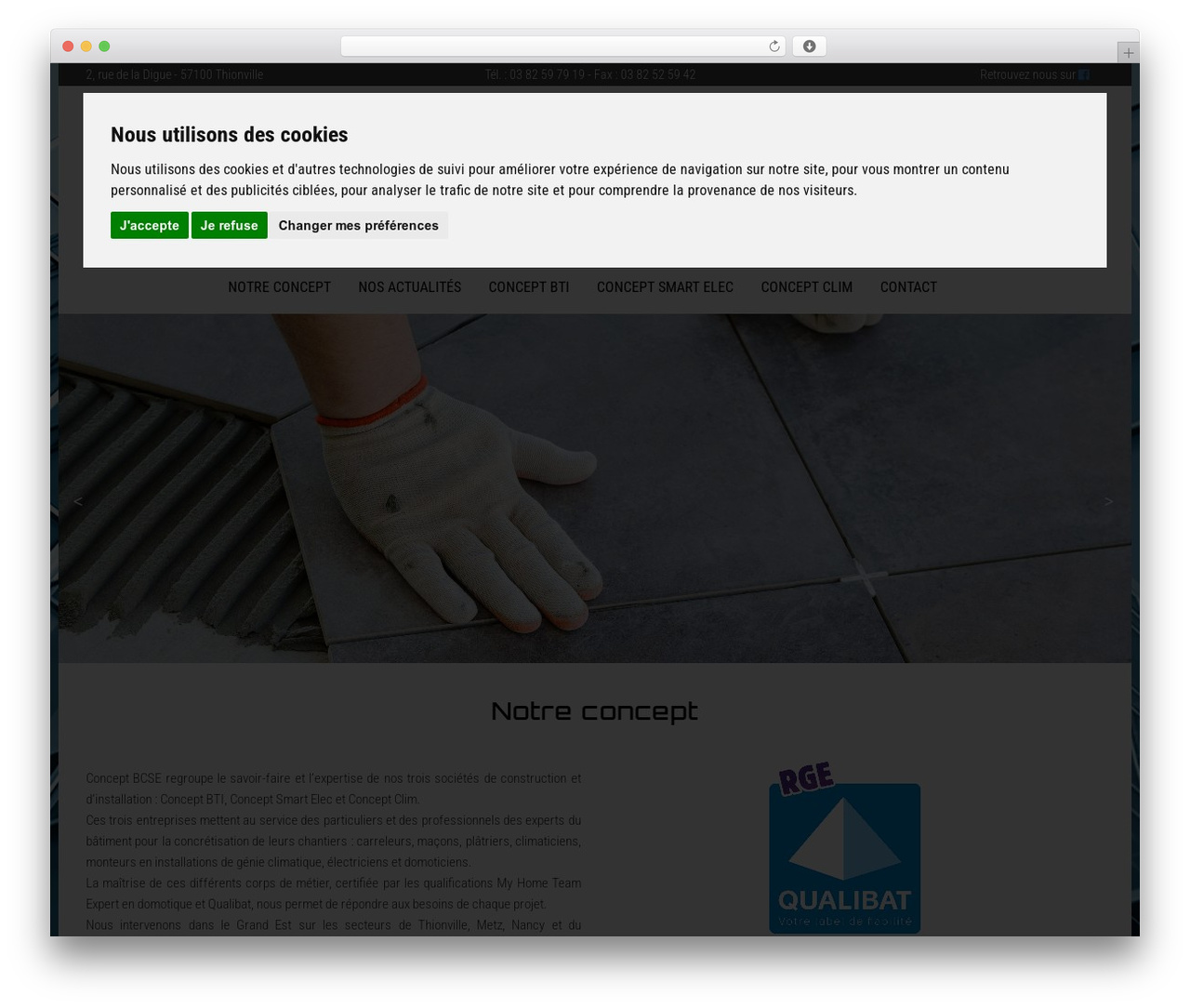 Theme WordPress Projets - conceptbcse.com