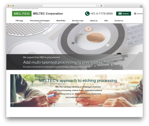 WordPress website theme MAXX - etching-meltec.com