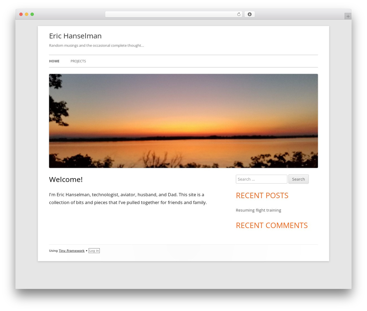 Tiny Framework theme WordPress free - hanselman.net