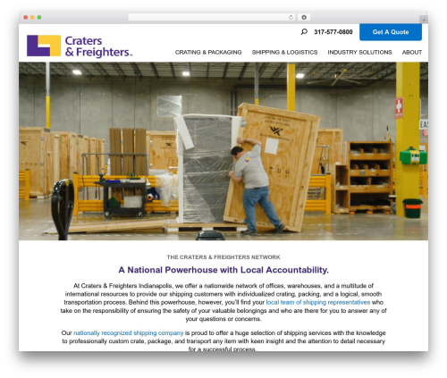 Divi theme WordPress - cratersandfreightersindy.com
