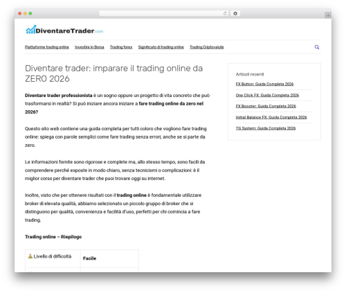 WordPress website theme Cripton Child - diventaretrader.com