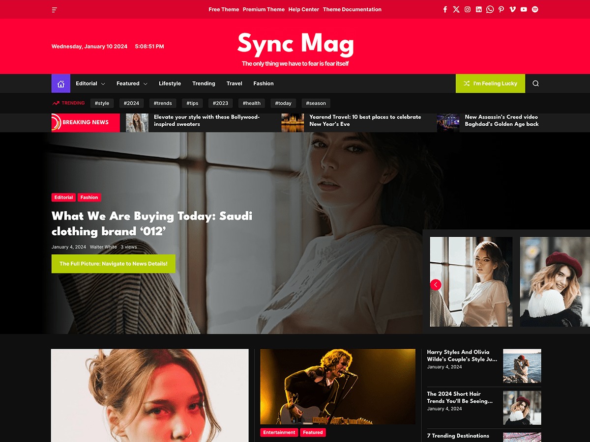 Sync Mag Child best WordPress magazine theme
