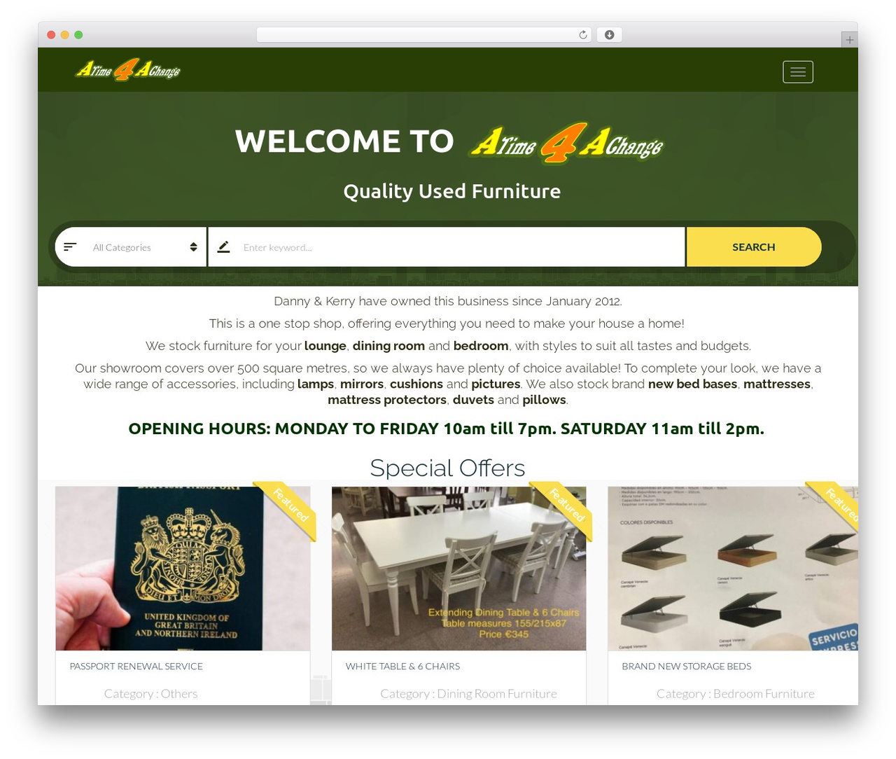 Classiera theme WordPress - atime4achange.com