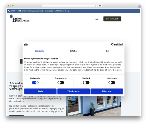 Hello Elementor WordPress website theme - brittsbegravelser.dk