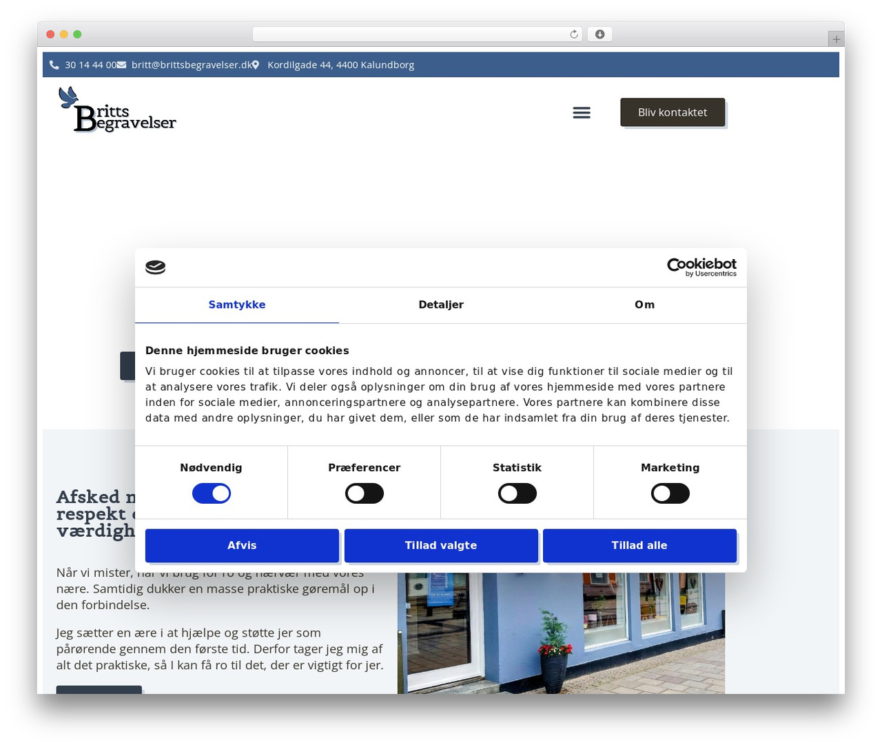 Hello Elementor WordPress website theme - brittsbegravelser.dk