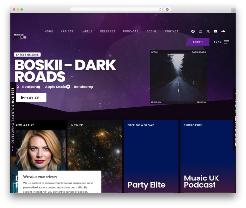 Sonaar theme WordPress - musicuklabel.co.uk