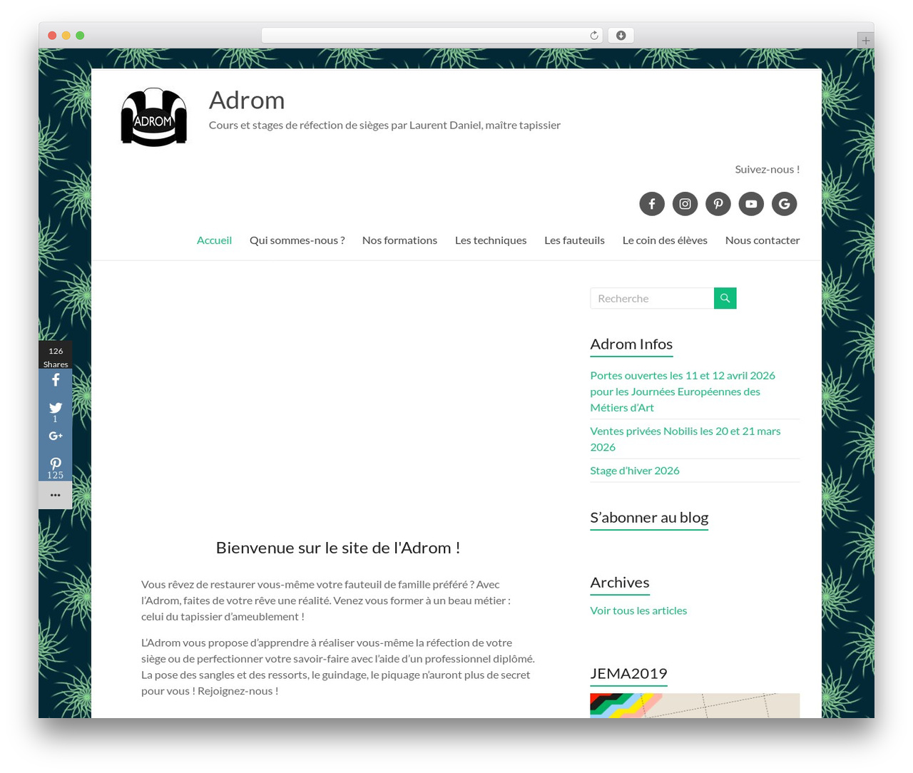 WordPress theme Spacious - www.adrom-tapissier.com