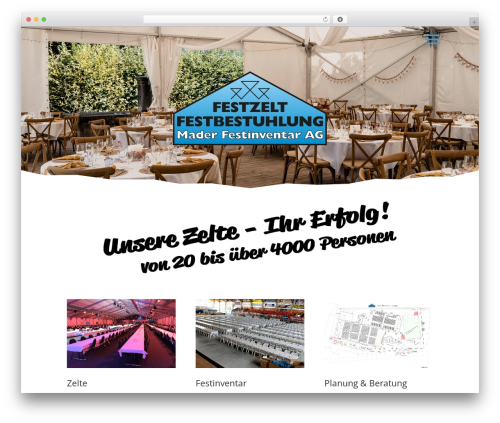 Divi theme WordPress - mader-festzelte.ch