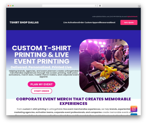 Storefront WordPress ecommerce theme - tshirtshopdallas.com