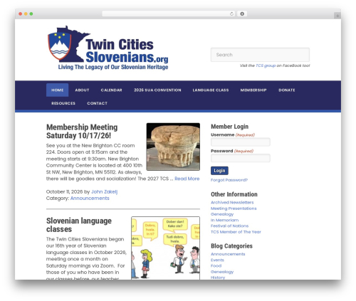 Theme WordPress Flint - twincitiesslovenians.org