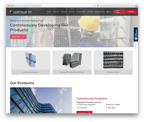 Ishtar WordPress theme - emiratesextrusion.com