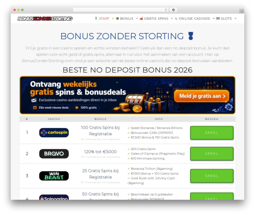 Slotslaunch WordPress plugin - bonuszonderstorting.com