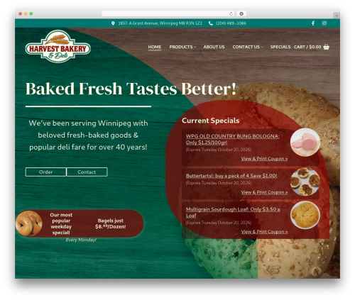 Customify pro WordPress plugin - harvestbakeryanddeli.com