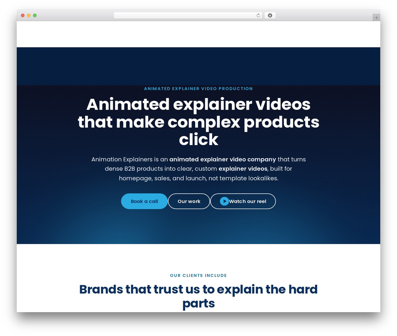 Animation Explainers top WordPress theme - animationexplainers.com