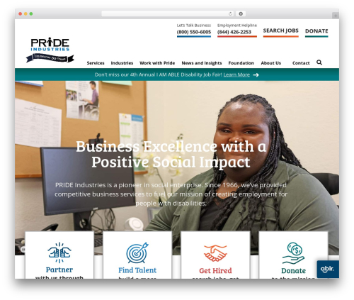 Pride WordPress theme - prideindustries.com