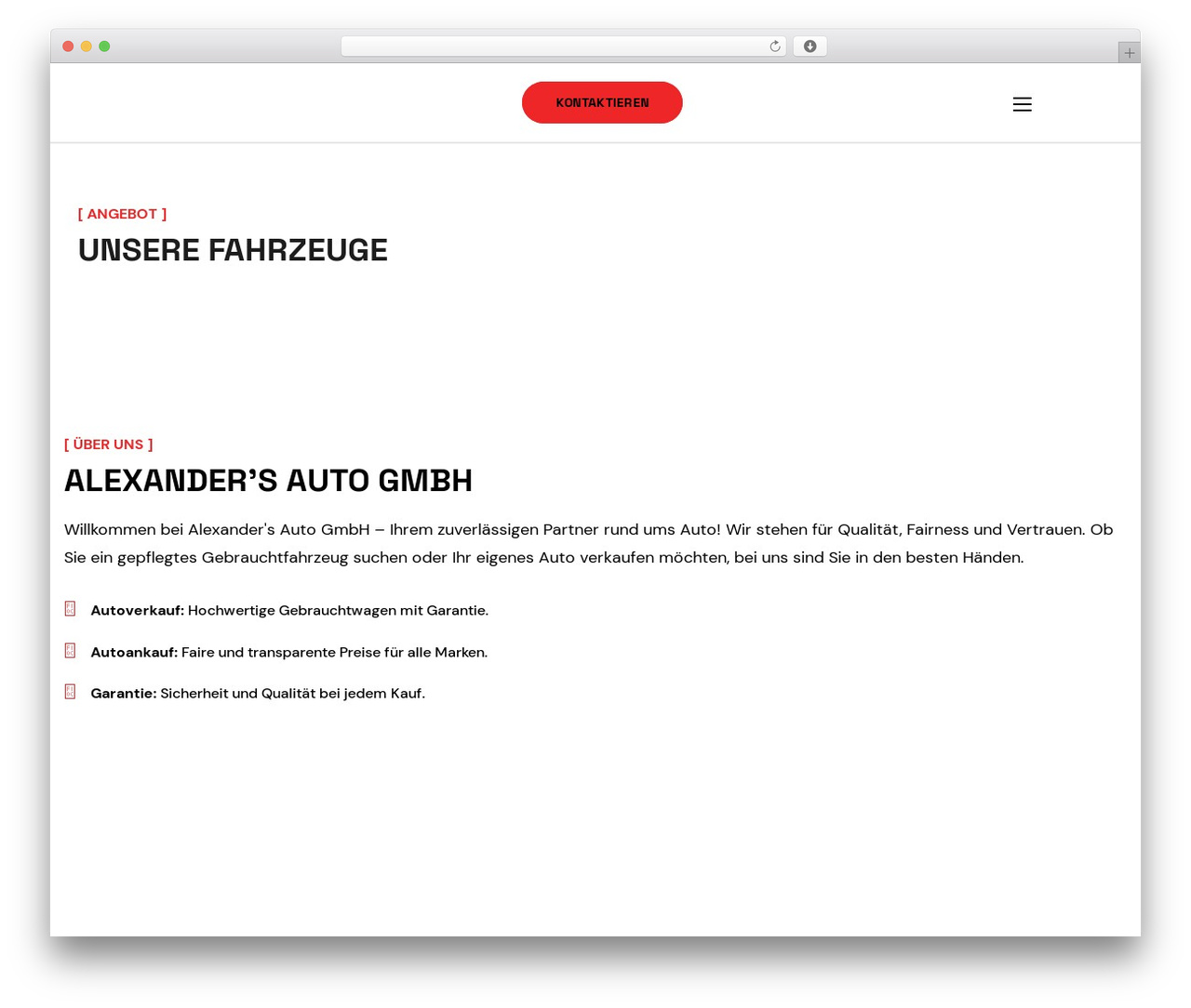 GenesisAuto theme WordPress - alexautogmbh.ch