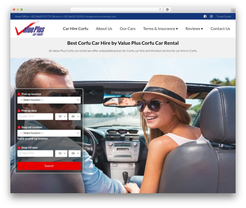 Lambda car rental WordPress theme - corfucarrentals.com