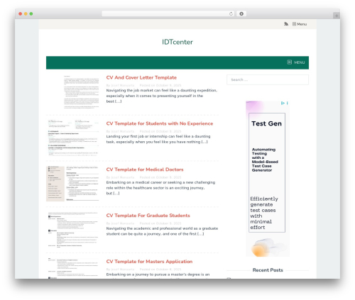 Superfast WordPress theme - idtcenter.org