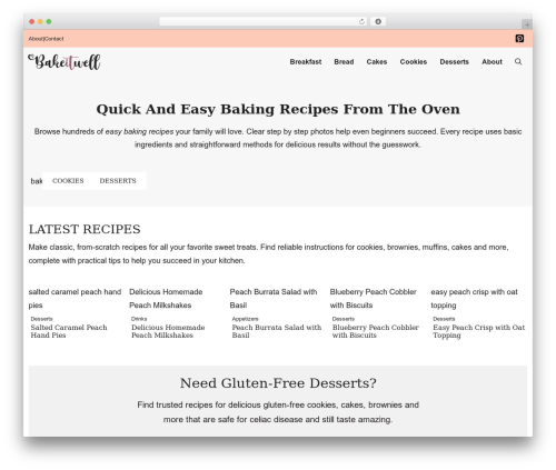 Theme WordPress GeneratePress - bakeitwell.com