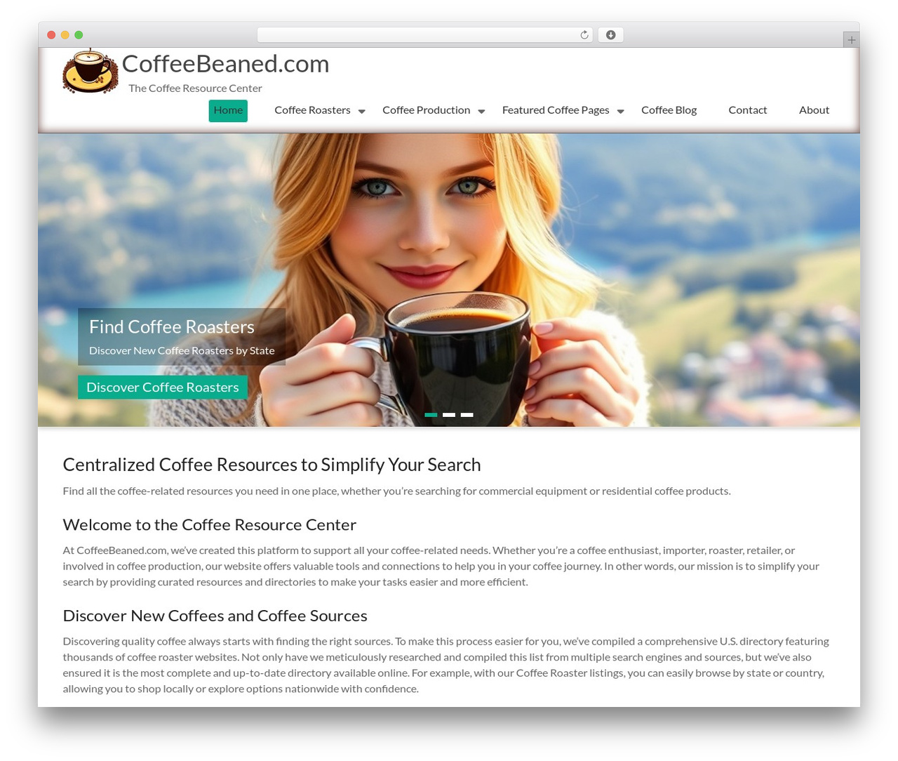 Spacious WordPress theme - coffeebeaned.com