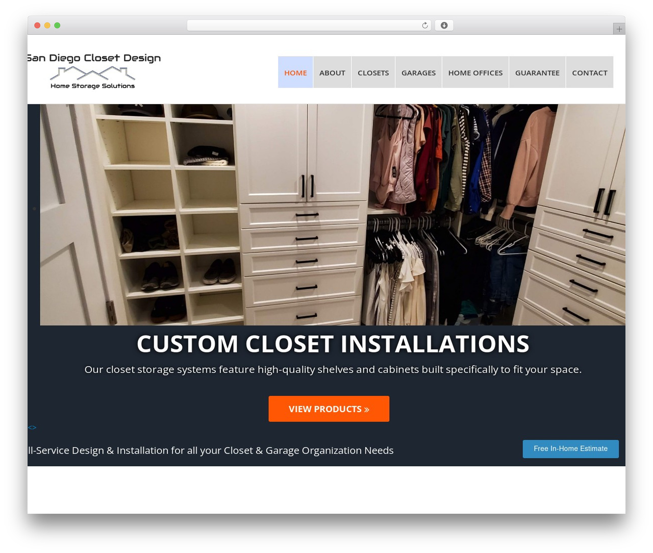 WordPress theme cherry - sandiegoclosetdesign.com