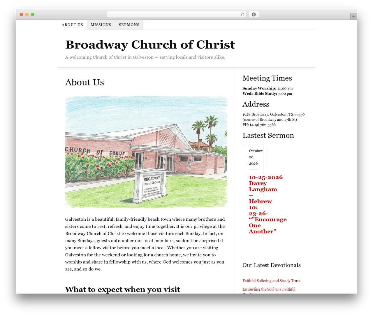 WordPress theme Thesis - broadwaychurchofchrist.org
