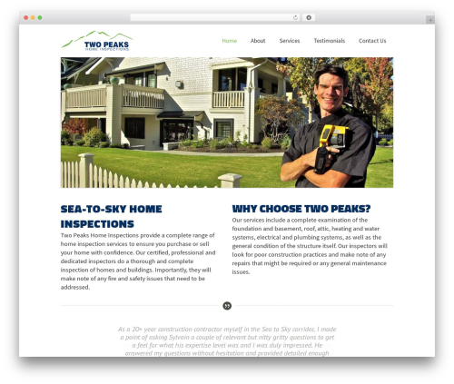 Vigor WordPress theme - twopeaksinspections.com