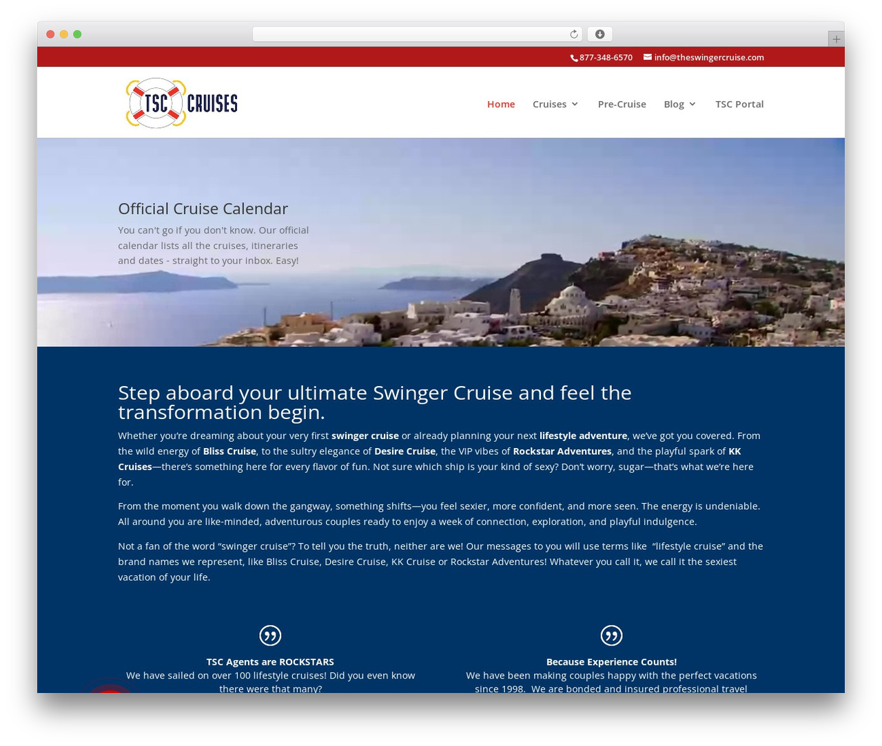 WordPress theme Divi - theswingercruise.com