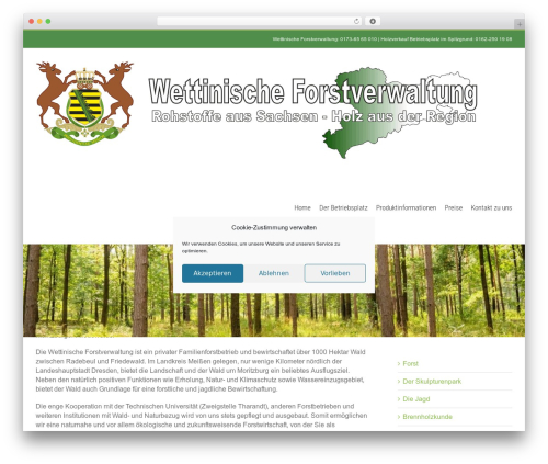 Avada theme WordPress - wettinische-forstverwaltung.de