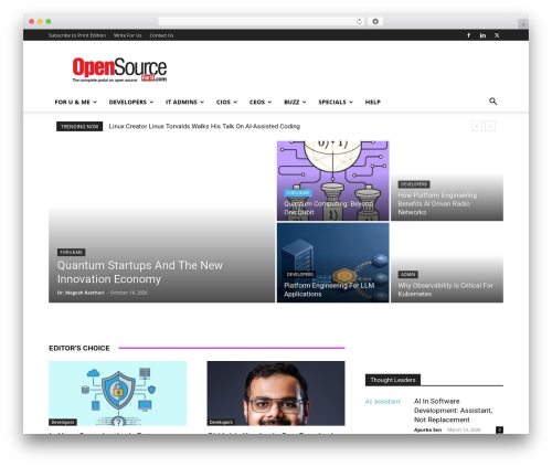 Newspaper WordPress magazine theme - opensourceforu.com
