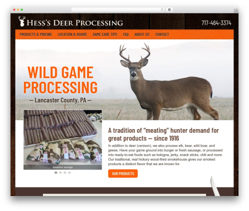 Theme WordPress Hess's Deer Processing WordPress Theme - deerbutchering.com