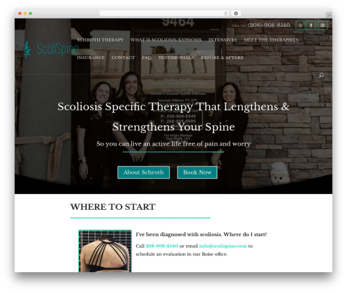 Divi WordPress theme - scolispine.com