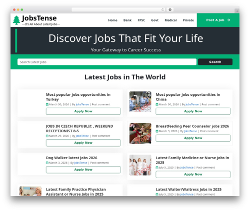 QuickStrap WordPress theme - jobstense.com
