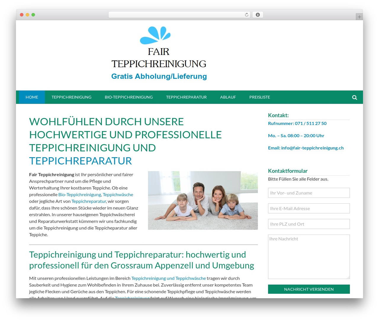 WordPress theme Accesspress Basic - appenzeller-teppichreinigung.ch