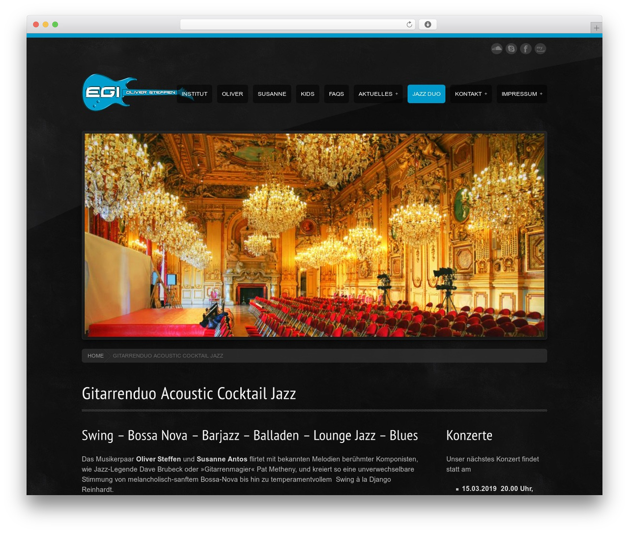 Pendulum WordPress theme design - acoustic-cocktail-jazz.de