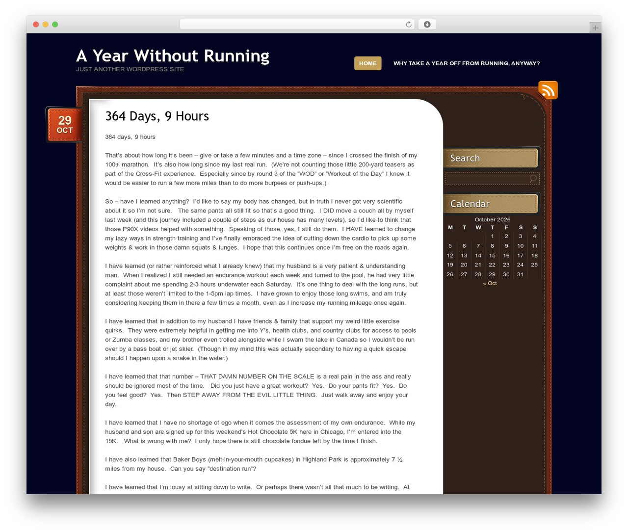 WordPress theme Choco - ayearwithoutrunning.com